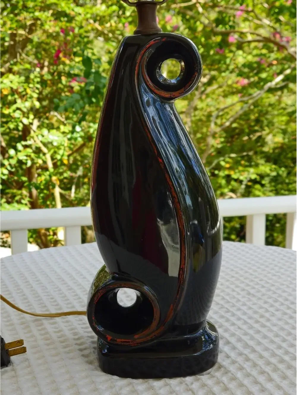 MCM Black Ceramic Table Lamp 5